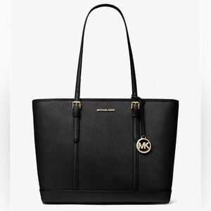 Michael Kors Jet Setter travel Laptop Tote Bag in Black Saffiano Leather